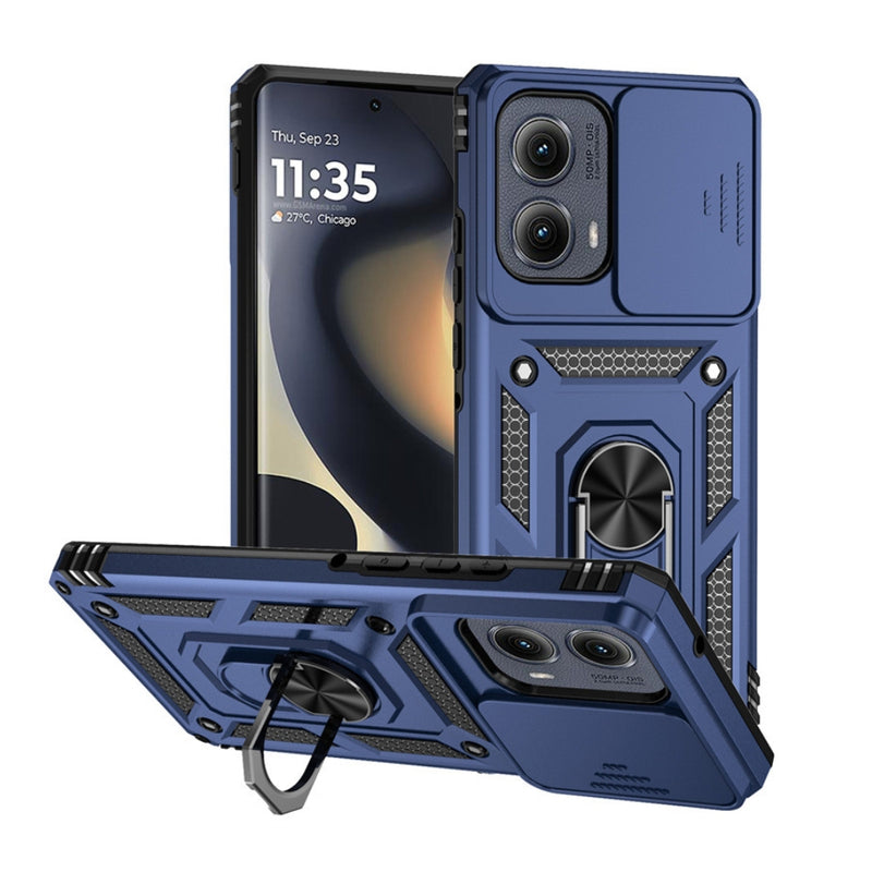 Chargez l&#39;image dans la visionneuse de la galerie, Motorola Moto G 5G (2024) - Heavy Duty Ring Holder Case with Shockproof &amp; Camera Guard Design - Polar Tech Australia
