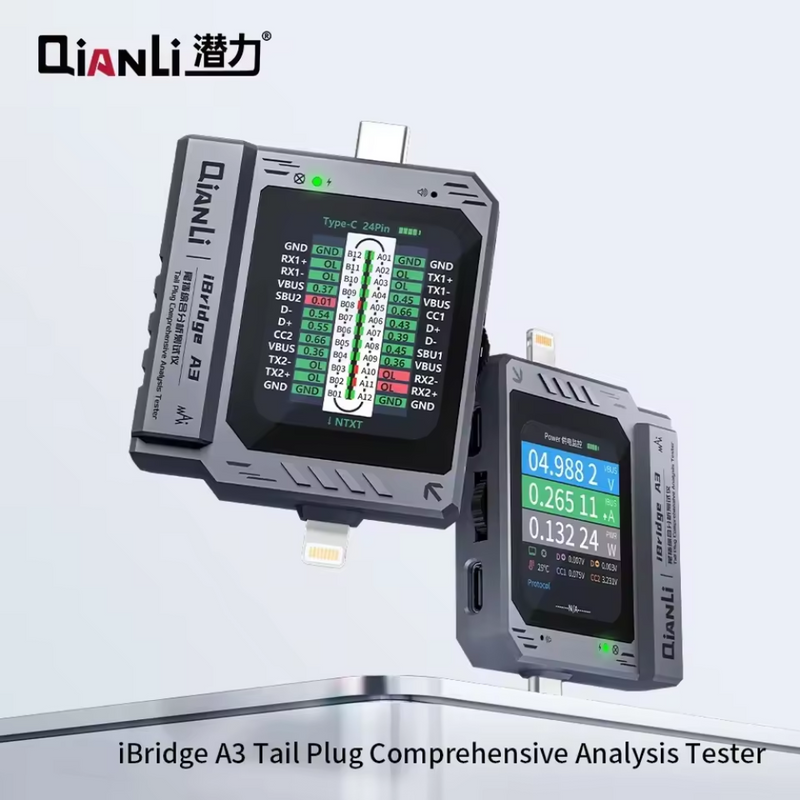 Load image into Gallery viewer, [iBridge A3] QianLi Charging Port Analysis Tester with Lightning Type-C Port

