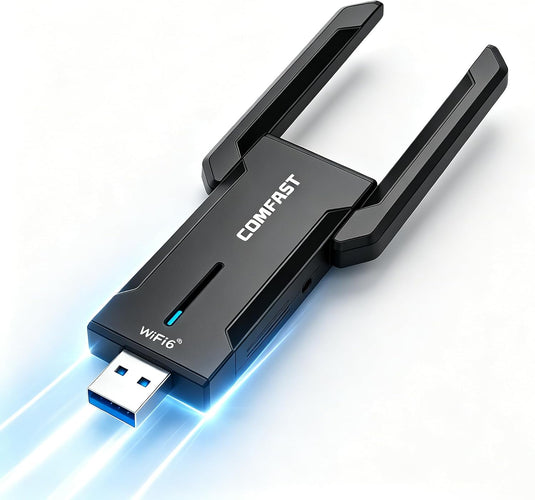 [BE6500] COMFAST WiFi 7 USB Adapter Tri-Band 6500Mbps Wireless Network Adapter with Dual 6dBi Antennas
