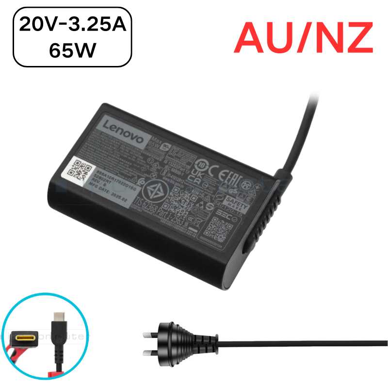 Cargue la imagen en el visor de la galería, [65W][Type-C] Lenovo USB C ThinkPad L13 Gen 6 (Type 21R5, 21R6) / ThinkPad X13 Gen 6 (Type 21RM, 21RN) Series - Laptop AC Wall Travel Charger Travel Adapter - Polar Tech Australia
