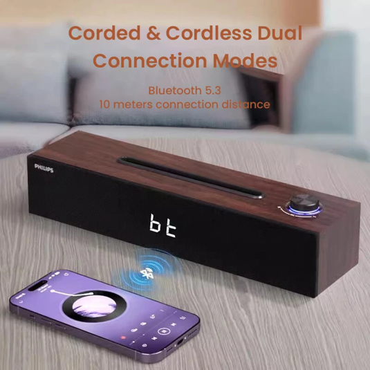 [SPA3809][Phone Stand] Philips Speaker Bluetooth 5.3 USB Dual Connection Methods Strip Shape - Polar Tech Australia