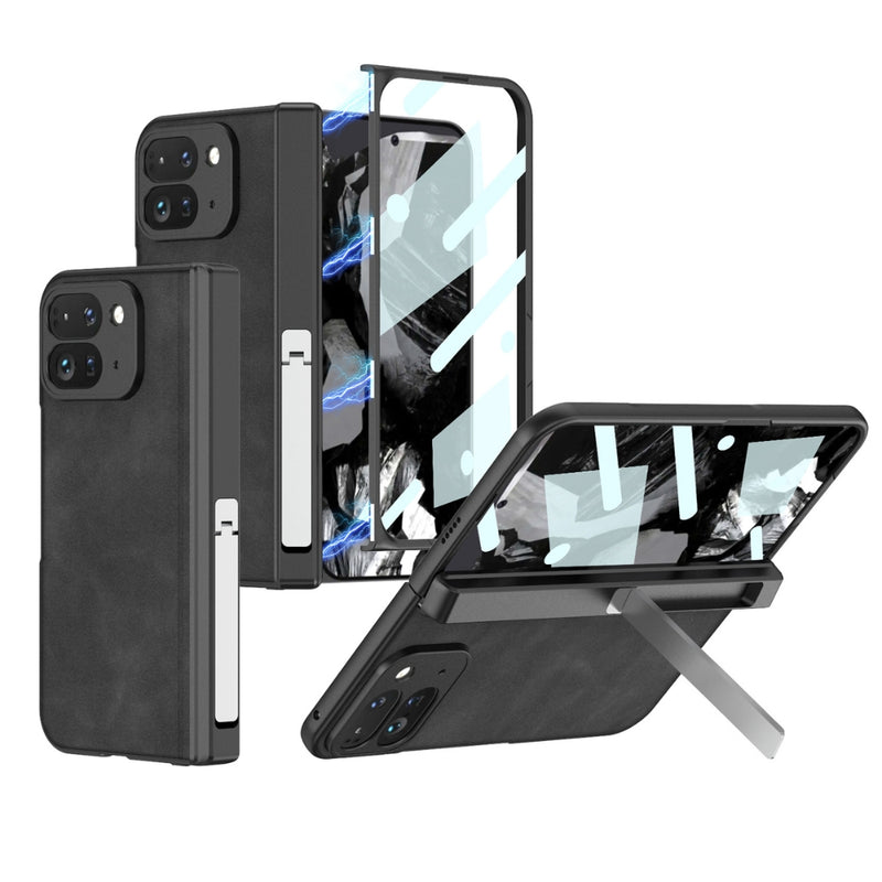 Cargue la imagen en el visor de la galería, Google Pixel 9 Pro Fold - Integrated Frosted Fold Hinge Leather Phone Case - Polar Tech Australia
