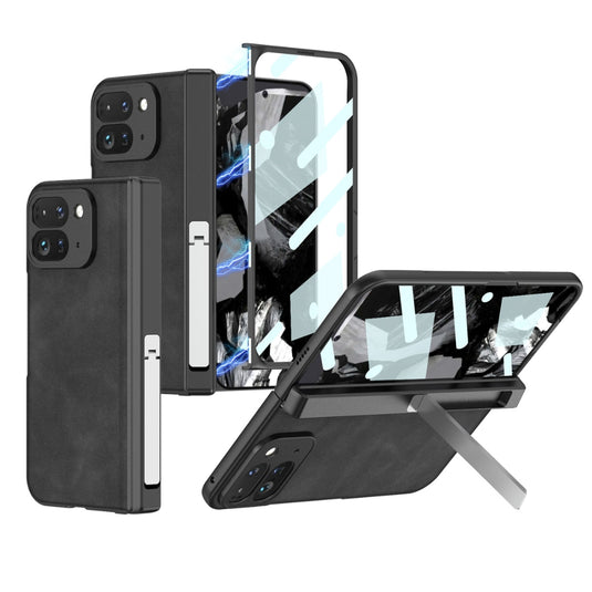 Google Pixel 9 Pro Fold - Integrated Frosted Fold Hinge Leather Phone Case - Polar Tech Australia