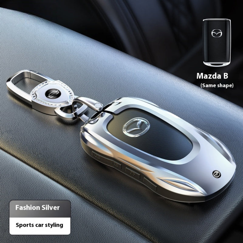 Chargez l&#39;image dans la visionneuse de la galerie, Mazda Stylish Metal Car Key Fob Case Cover For CX-5, CX-3, CX-30, CX-8, MX-5, Mazda3,6
