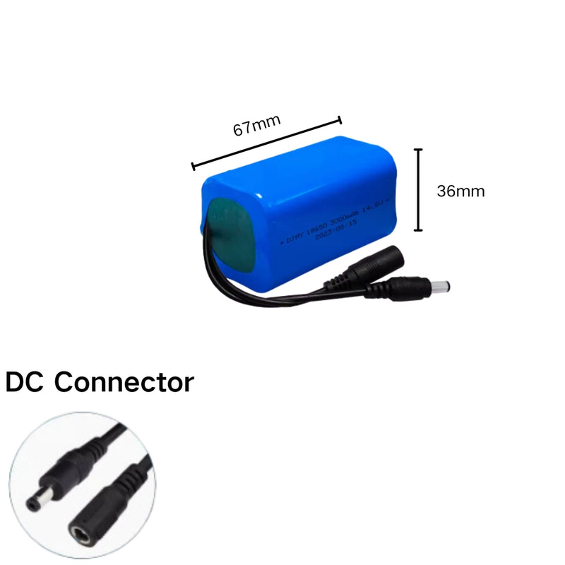 Cargue la imagen en el visor de la galería, [DC Connector][18650] Universal 3000mAh 14.8V Rechargeable Li-Ion Lithium Polymer Battery - Polar Tech Australia
