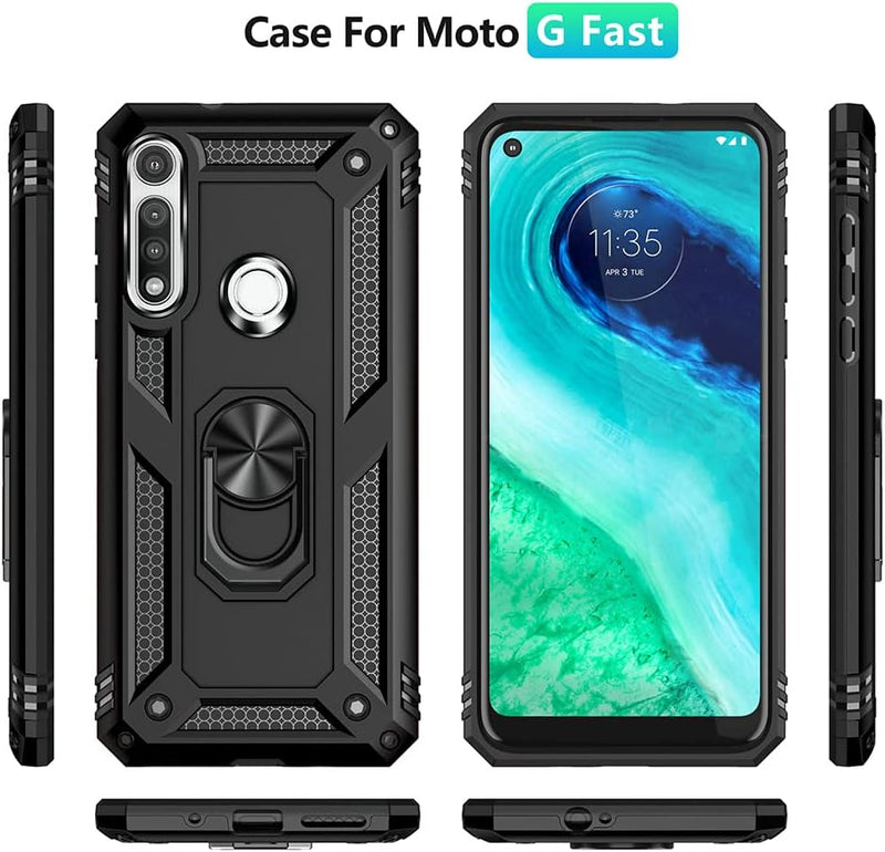 Cargue la imagen en el visor de la galería, [Magnetic Ring Kickstand] Motorola Moto G Fast - Shield Shockproof Rugged Heavy Duty Case - Polar Tech Australia
