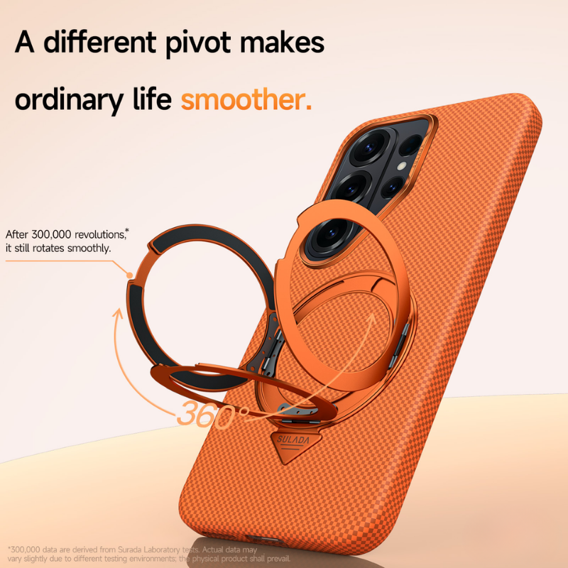 Cargue la imagen en el visor de la galería, [Built-in Stand][Magsafe Compatible] Samsung Galaxy S26/Plus/Ultra - Carbon Fiber Pattern Shockproof Protective Case
