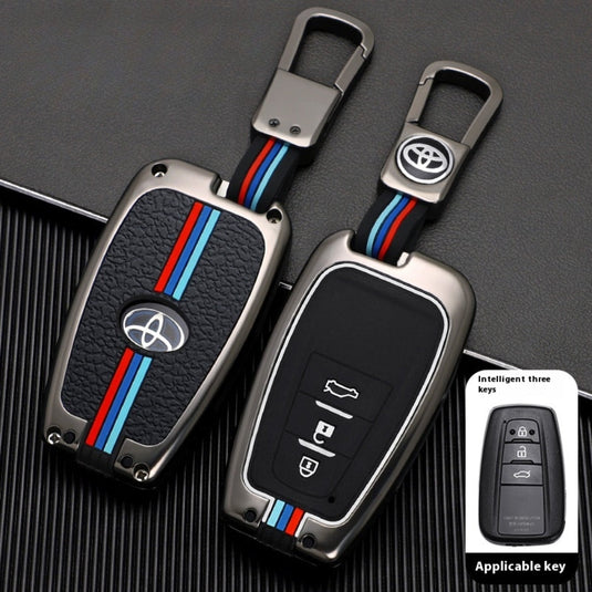 Toyota Metal Shell & Soft Silicone Full Protection Car Key Fob Case Cover For Camry RAV4 Highlander Avalon C-HR Prius Corolla