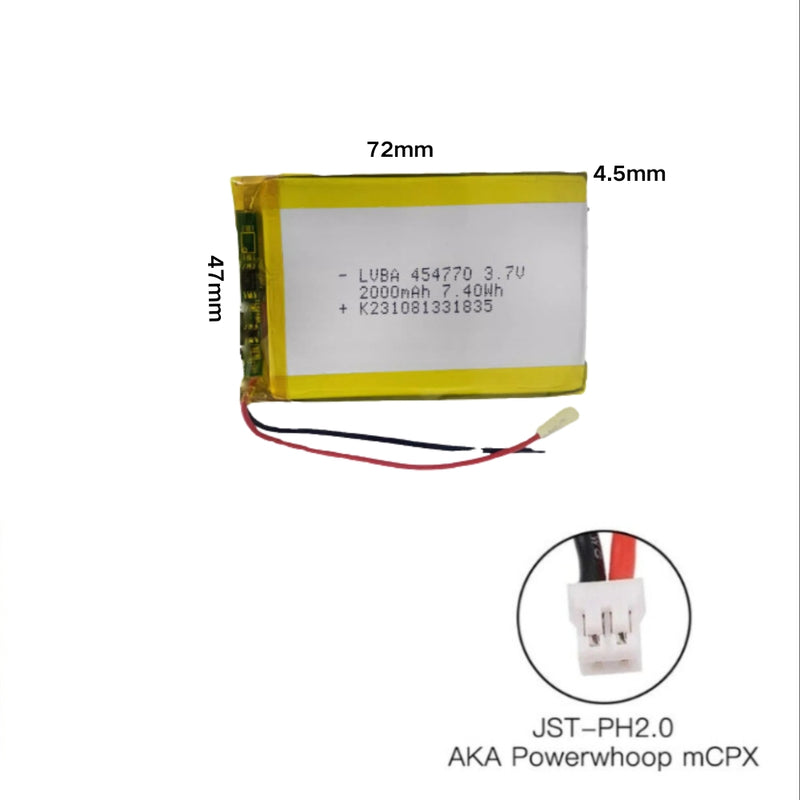 Chargez l&#39;image dans la visionneuse de la galerie, [PH2.0-JST Connector][454770] Universal 2000mAh 3.7V Rechargeable Li-Ion Lithium Polymer Battery - Polar Tech Australia
