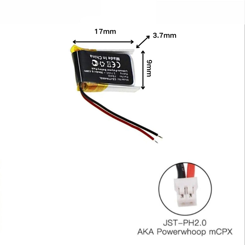 Chargez l&#39;image dans la visionneuse de la galerie, [PH2.0-JST Connector][370917] Universal 38mAh 3.7V Rechargeable Li-Ion Lithium Polymer Battery - Polar Tech Australia
