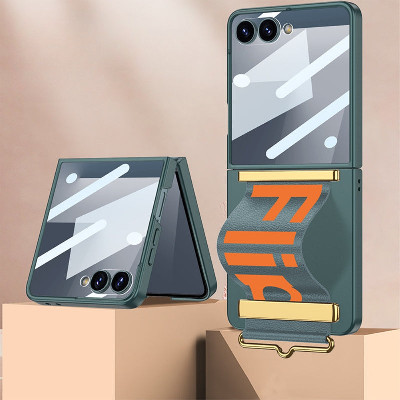Cargue la imagen en el visor de la galería, Samsung Galaxy Z Flip7 5G - Integrated Ultra-thin Wristband Holder Phone Case
