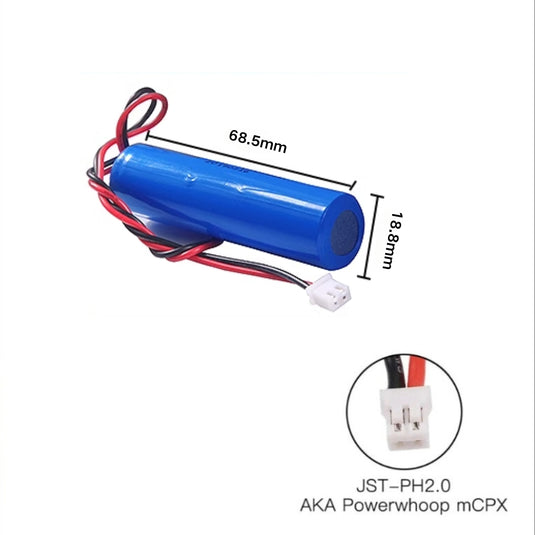 [PH2.0-JST Connector][18650] Universal 2000mAh 3.7V Rechargeable Li-Ion Lithium Polymer Battery - Polar Tech Australia