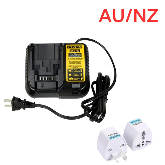 [DCB107][10.8V~18V / 12V~20V MAX-1.25A] Genuine Original DeWalt Fast Charger Electrical Tool Li-ion Battery - Replacement Charger - Polar Tech Australia