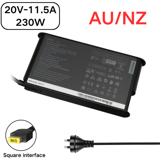 [20V-11.5A/230W][Yellow Square] Lenovo IdeaCentre & Thinkpad & Legion Gaming Laptop AC Power Supply Adapter Charger - Polar Tech Australia