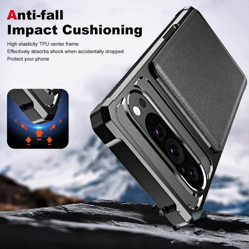 Cargue la imagen en el visor de la galería, Google Pixel 9 Pro XL - Horizontal Flip Card Bag Holder Leather Phone Case - Polar Tech Australia

