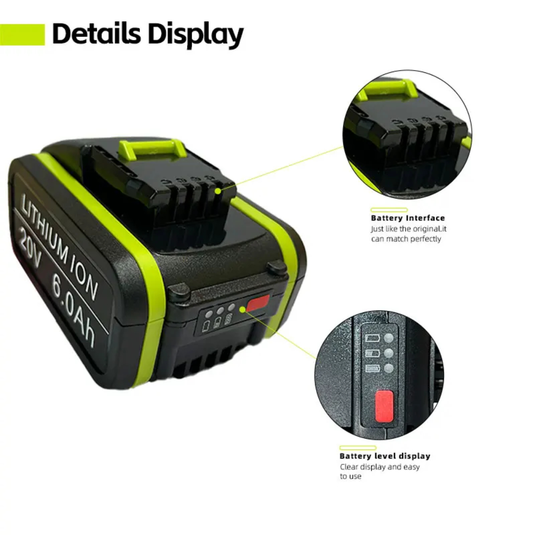 Genuine Original Worx Green Battery WA3023 WA3054 WA3055 WA3406 20V 2.0Ah / 4.0Ah / 5.0Ah / 6.0Ah - Electrical Tool Li-ion Battery - Polar Tech Australia