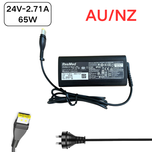 [24V-2.71A/65W] ResMed Res-Med CPAP and BiPAP Machines S11 390000 - AC Power Supply Cord Cable PS Charger Adapter - Polar Tech Australia