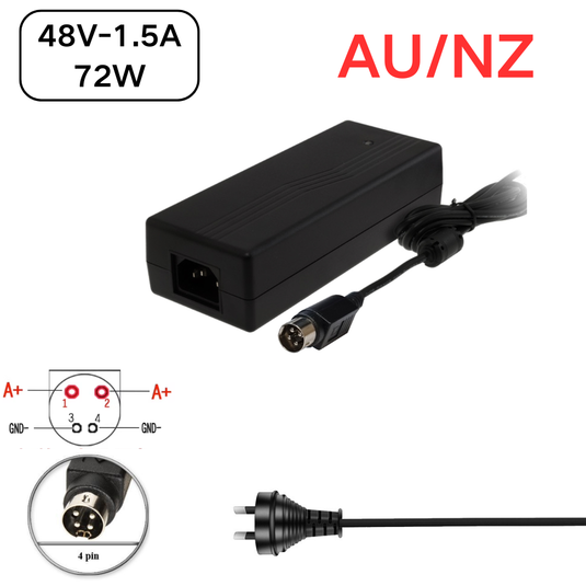 [48V-1.5A][4Pin] OEM Swann NVR-88580 / NVR8-8580RN / NVR8-8780 / SWNVR-8580 / SWNVR-88580H / NVR8-8600 (SRNVR-88600T) Series - Power Supply Adapter Wall Charger - Polar Tech Australia