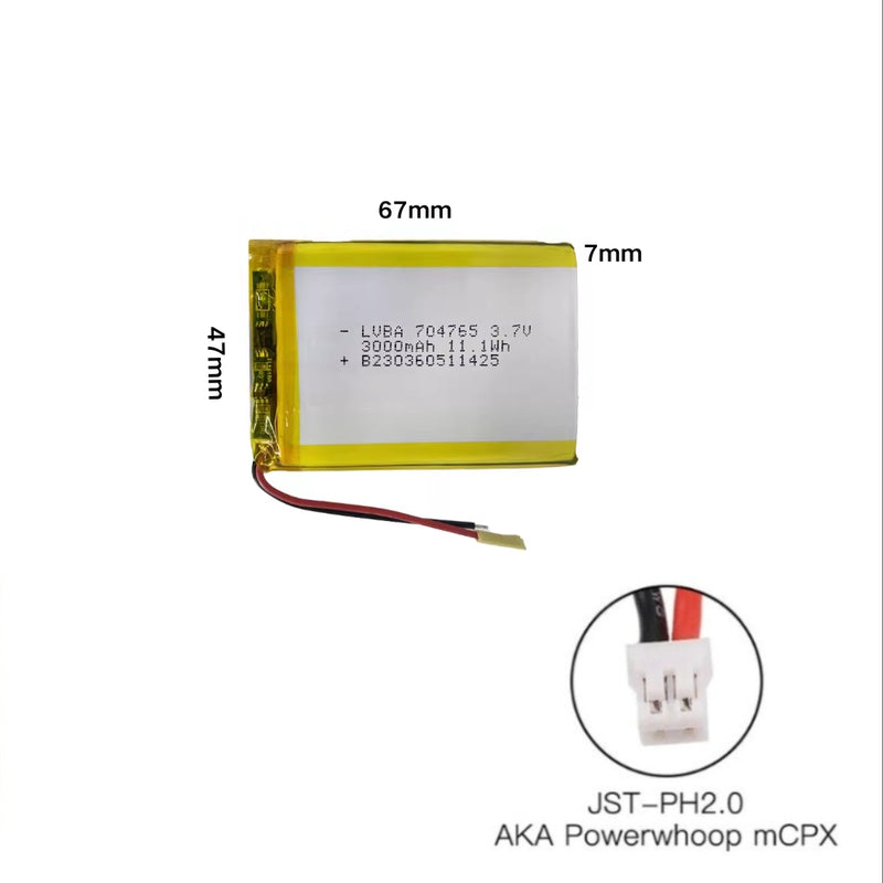 Cargue la imagen en el visor de la galería, [PH2.0-JST Connector][704765] Universal 3000mAh 3.7V Rechargeable Li-Ion Lithium Polymer Battery - Polar Tech Australia
