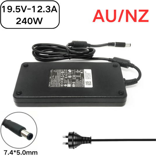 [240W/19.5V-12.3A][7.4*5.0] Dell Alienware X15 R1 M15 M17x M18x y Precision M6600 M6700 M6800 Adaptador de corriente CA Cargador de pared para computadora portátil (enchufe AU)