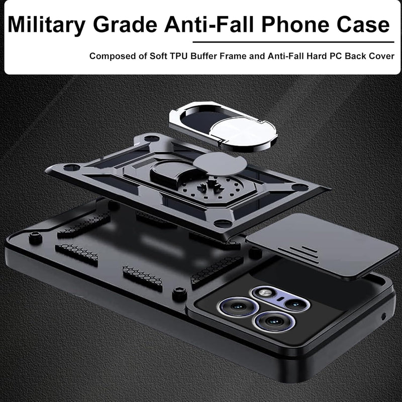 Cargue la imagen en el visor de la galería, [Built-in 360-degree rotatable ring bracket][Camera Cover] Motorola Moto Edge 50 Pro - Shield Shockproof Rugged Heavy Duty Case - Polar Tech Australia
