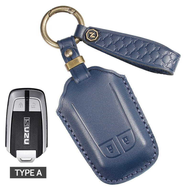 Cargue la imagen en el visor de la galería, Isuzu Genuine Leather Full-cover Design Car Key Case Cover for D-Max, MU-X, Ruimai, RE-MAX
