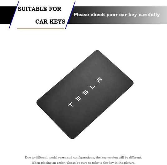 Tesla Metal + PU Leather Smart Key Card Case for Model 3, S, Y, X