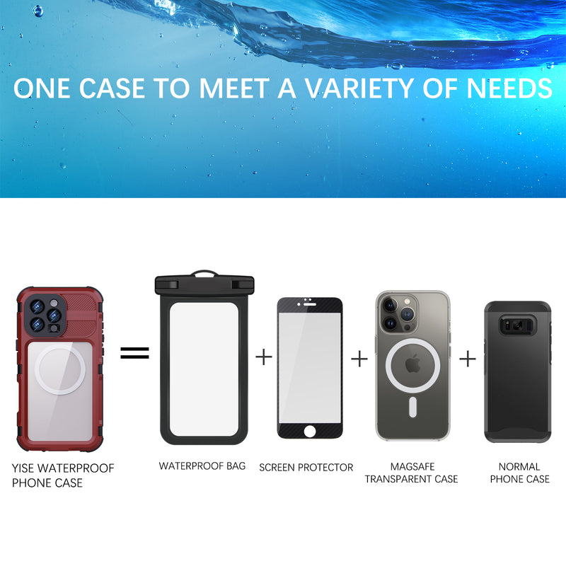 Cargue la imagen en el visor de la galería, [M Series][Magsafe Compatible] Apple iPhone 14 / 14 Plus / 14 Pro / 14 Pro Max - Redpepper Metal Heavy Duty Waterproof Magnetic Silicone Phone Case With Lanyard - Polar Tech Australia

