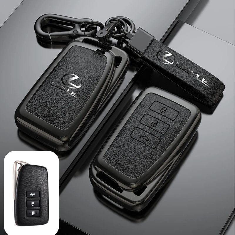 Cargue la imagen en el visor de la galería, Lexus Zinc Alloy + PU Leather Car Key Fob Case Cover For ES200, ES300, RX350, NX350H, LS500H
