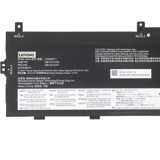 [L20M3P71] Lenovo ThinkPad X13 Yoga GEN 2-20W8000EUK/2-20W8000JEE Replacement Battery - Polar Tech Australia