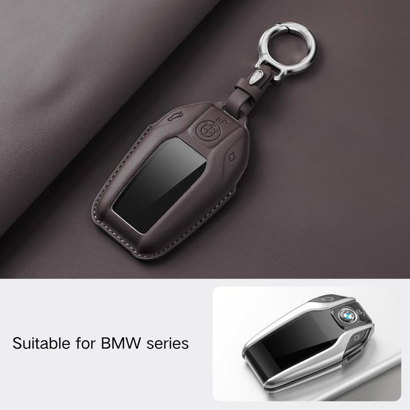Load image into Gallery viewer, BMW Leather Car Key Fob Case Cover For 1, 2, 3, 5, 7 Series, X1, X3, X5, X6, X7, ix1, ix40, ix50, i8
