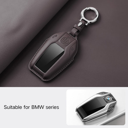 BMW Leather Car Key Fob Case Cover For 1, 2, 3, 5, 7 Series, X1, X3, X5, X6, X7, ix1, ix40, ix50, i8