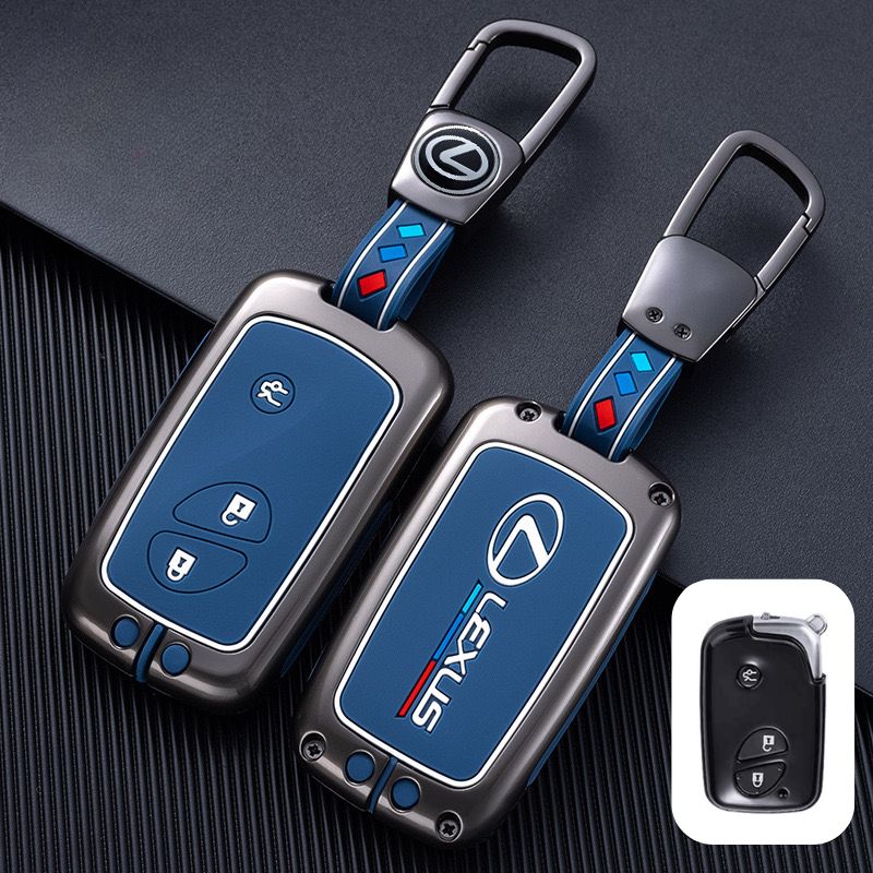 Load image into Gallery viewer, Lexus Metal Shell &amp; Soft Silicone Car Key Fob Case Cover For ES200, NX 300h, RX 300, LM, LS500h, LX 570
