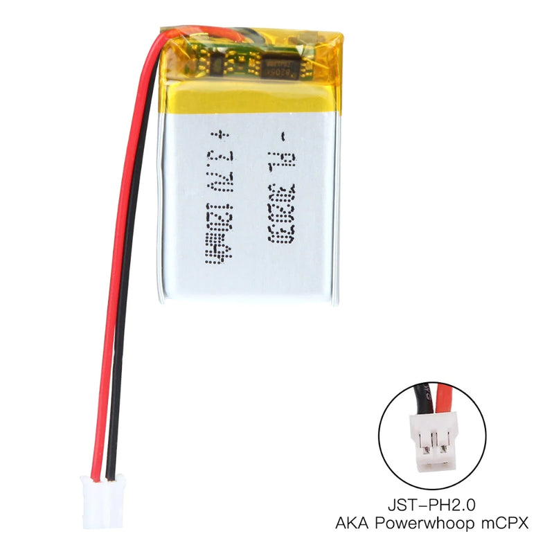 Cargue la imagen en el visor de la galería, [PH2.0-JST Connector][302030] Universal 120mAh 3.7V Rechargeable Li-Ion Lithium Polymer Battery - Polar Tech Australia
