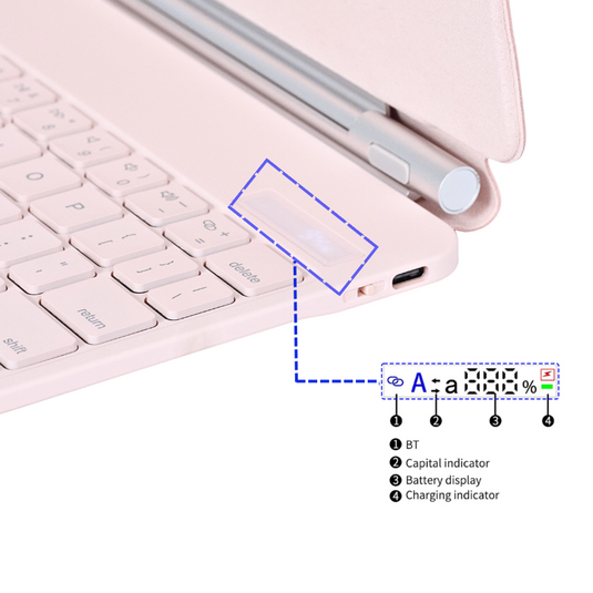 Magic Magnetic Floating Trackpad Wireless 7 Multi-Color Backlit Keyboard Case for Apple iPad 10.9” & 11“ 10/11th Gen (2022/2025)
