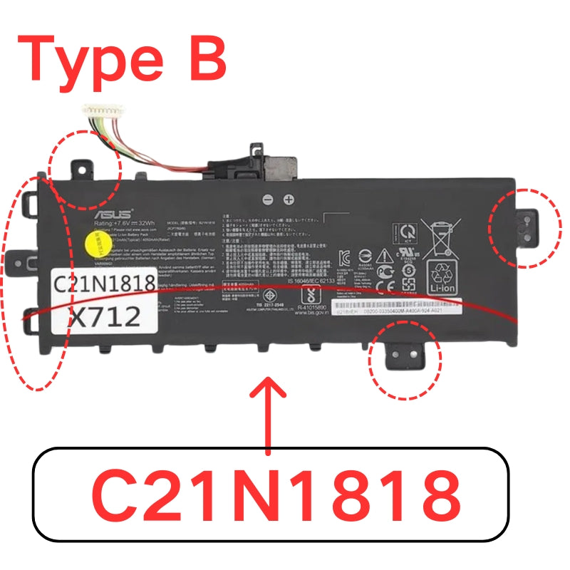 Load image into Gallery viewer, [C21N1818 / C21N1818-1 / C21N1818-2] ASUS VivoBook X412 / X512 / X712 Series - Replacement Battery - Polar Tech Australia
