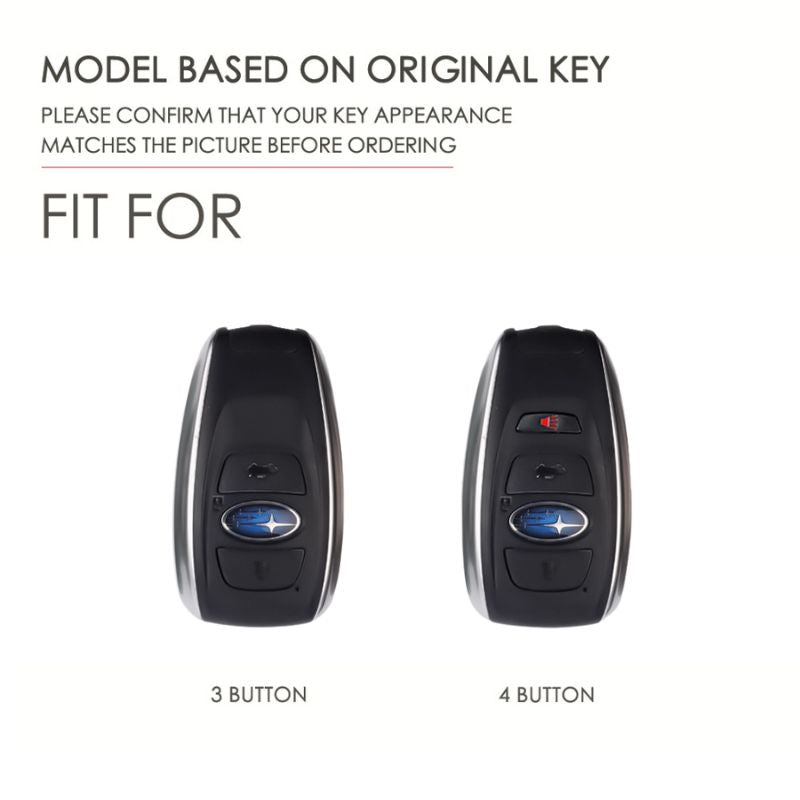 Load image into Gallery viewer, Subaru Full Metal  Coverage + PU Leather Car Key Fob Case Cover For Outback, Forester, Impreza, WRX, XV, Crosstrek, Legacy
