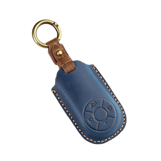 Great Wall Handcrafted Genuine Leather Car Key Fob Case Cover For ORA Good Cat, Lightning Cat, Black Cat, Ballet Cat, Good Cat GT, White Cat