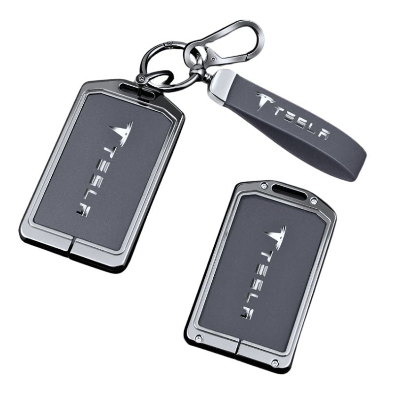 Chargez l&#39;image dans la visionneuse de la galerie, Tesla Zinc Alloy + Leather Card Key Case for Model 3 &amp; Model Y
