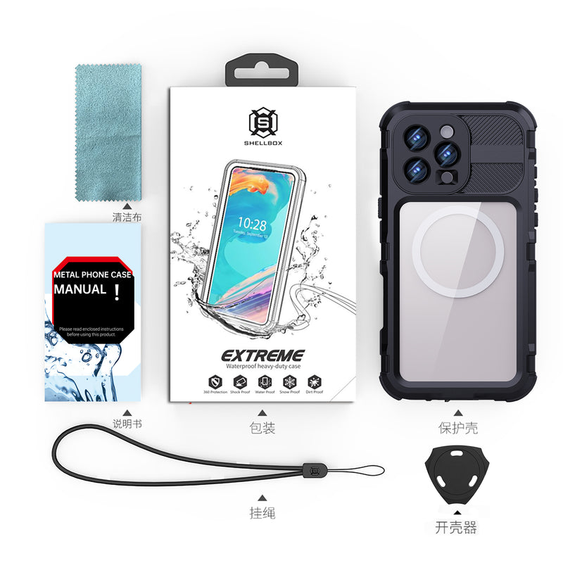 Cargue la imagen en el visor de la galería, [M Series][Magsafe Compatible] Apple iPhone 14 / 14 Plus / 14 Pro / 14 Pro Max - Redpepper Metal Heavy Duty Waterproof Magnetic Silicone Phone Case With Lanyard - Polar Tech Australia
