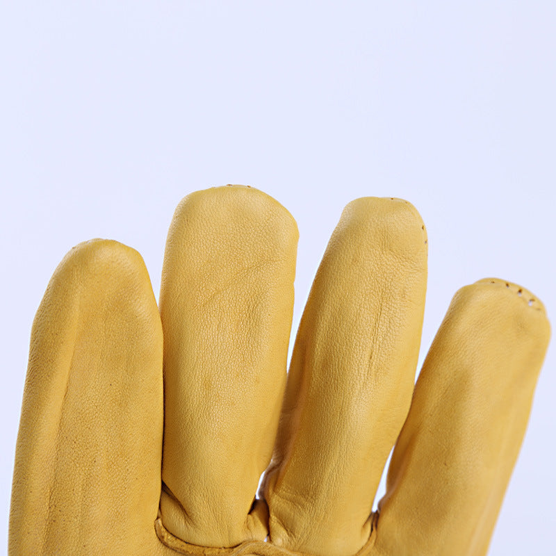 Cargue la imagen en el visor de la galería, Large Leather Work Gloves Gardening Gloves Construction Yard Utility Safety Work Gloves Pair
