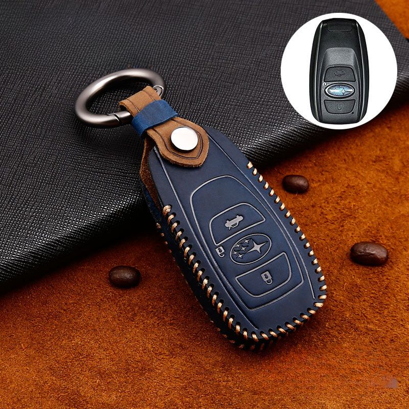 Load image into Gallery viewer, Subaru Cowhide Leather Car Key Fob Protective Cover Case For Outback, Ascent, Forester, Crosstrek, Legacy, Impreza, WRX
