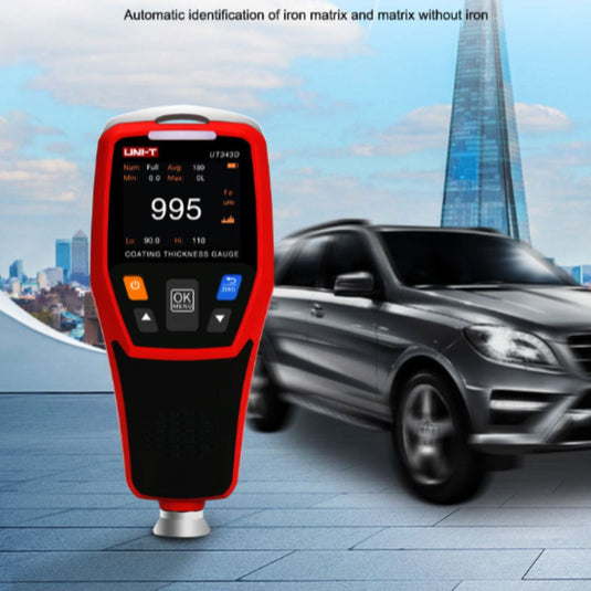 [UT343D] UNI-T Coating Thickness Gauge Digital FE/NFE Metal Car Paint Thickness Tester Meter - Polar Tech Australia