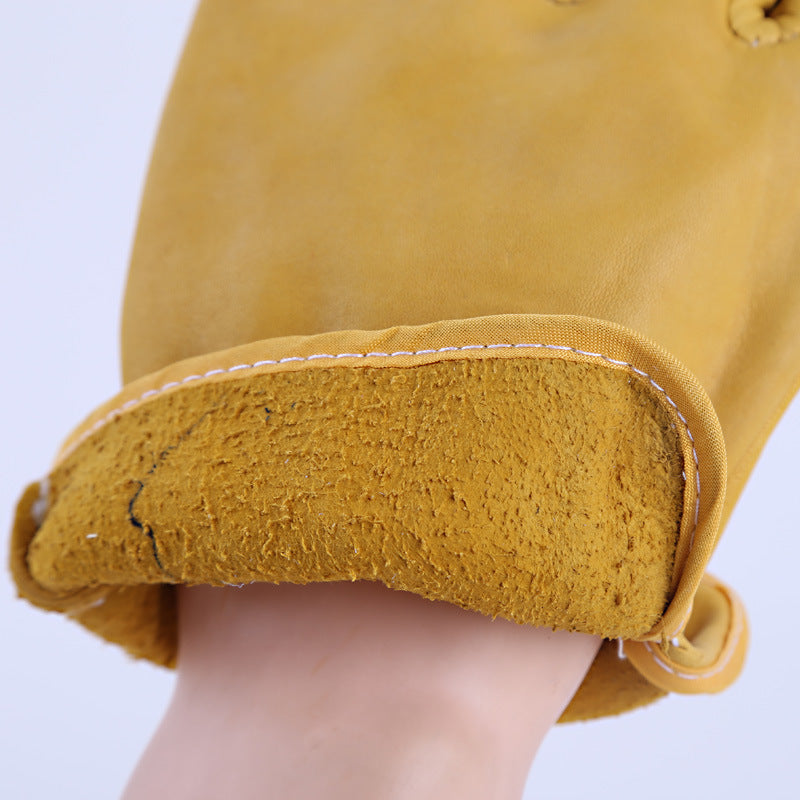 Cargue la imagen en el visor de la galería, Large Leather Work Gloves Gardening Gloves Construction Yard Utility Safety Work Gloves Pair
