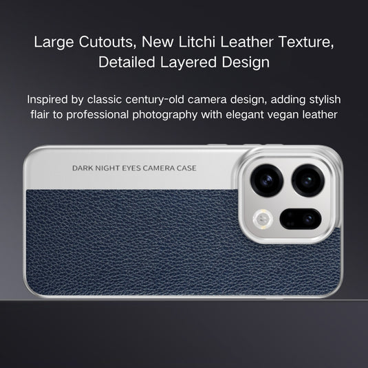 OPPO Find X9 Pro - Camera-Style Leather Texture Shockproof & Stylish Hard Shell