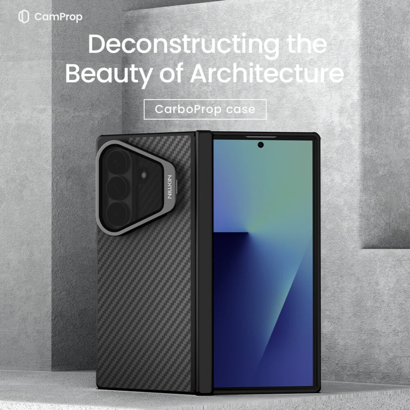 Chargez l'image dans la visionneuse de la galerie, Samsung Galaxy Z Fold8 Ultra 5G - Nillkin CarboProp Magnetic Black Mirror Cover version Aramid fiber Armor Case
