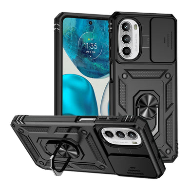 Motorola Moto G52/G82 - Heavy Duty Ring Holder Case with Shockproof & Camera Guard Design