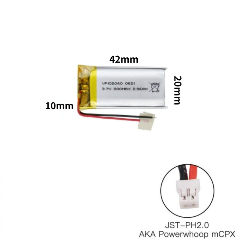 Chargez l&#39;image dans la visionneuse de la galerie, [PH2.0-JST Connector][102040] Universal 850mAh 3.7V Rechargeable Li-Ion Lithium Polymer Battery - Polar Tech Australia
