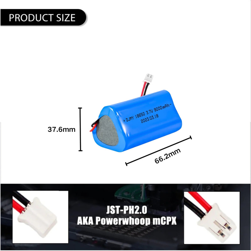 Cargue la imagen en el visor de la galería, [PH2.0-JST Connector][18650] Universal 9000mAh 3.7V Rechargeable Li-Ion Lithium Polymer Battery - Polar Tech Australia
