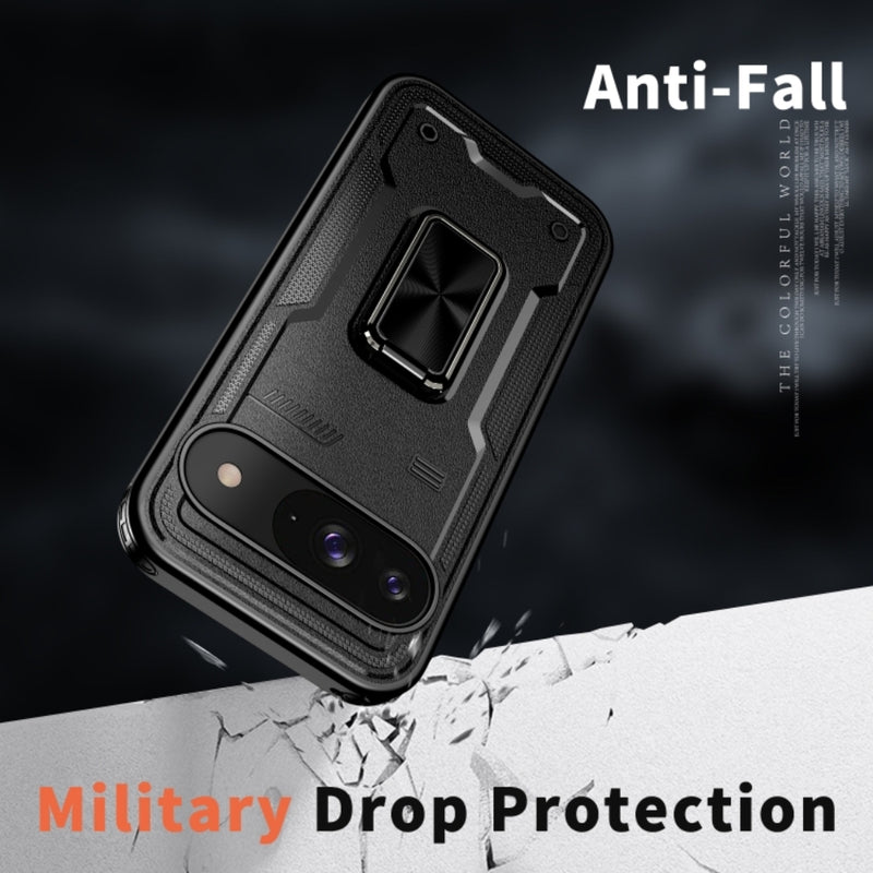 Cargue la imagen en el visor de la galería, Google Pixel 9 / 9 Pro - TPU+PC 2-in-1 Material Shockproof Protective Case with Metal Rotating Stand - Polar Tech Australia
